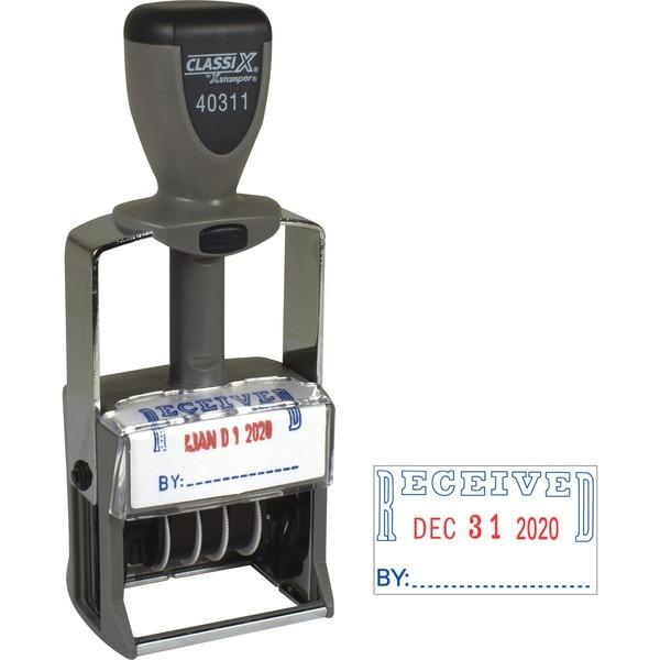 Xstamper Heavy-duty RECEIVED Self-Ink Dater - Message/Date Stamp - 