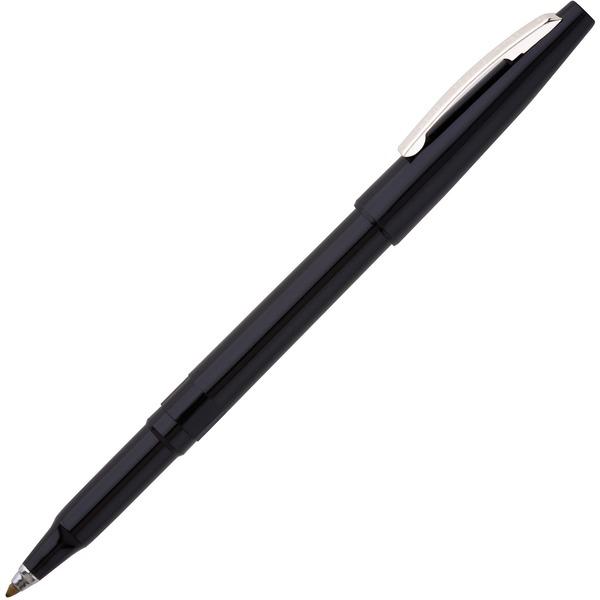 Pentel Rolling Writer Pens - Medium Pen Point - 0.8 mm Pen Point Size - Black - Black Plastic Barrel - 12 / Dozen