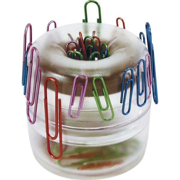 OIC Euro-Style Designer Paper Clip Holder - 1 Each - Clear