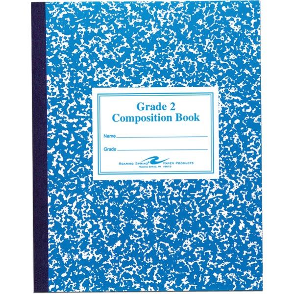 Roaring Spring Second-grade Composition Books - 50 Sheets - Sewn/Tapebound Red Margin - 15 lb Basis Weight - 7 3/4