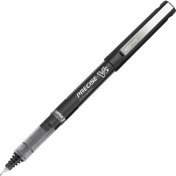 Pilot Precise V5 Extra-Fine Premium Capped Rolling Ball Pens - Black - 12 / Dozen