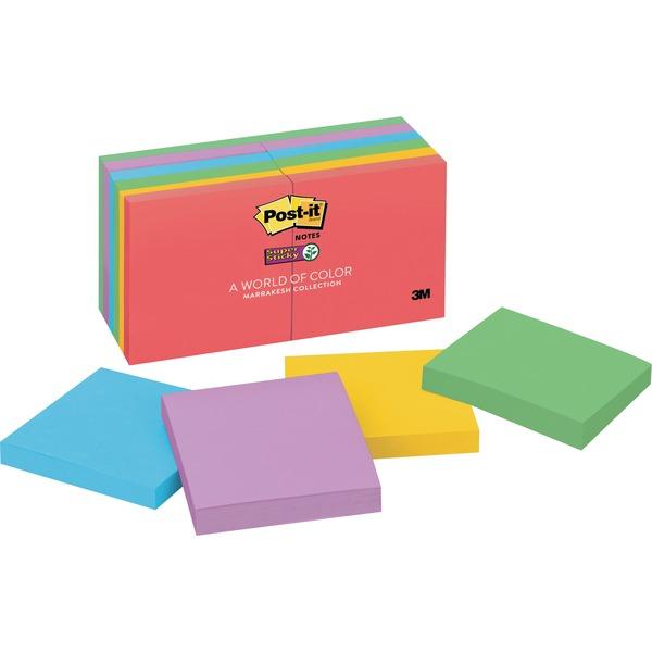  Post- It & Reg ; Super Sticky Notes - Marrakesh Color Collection - 1080 - 3 