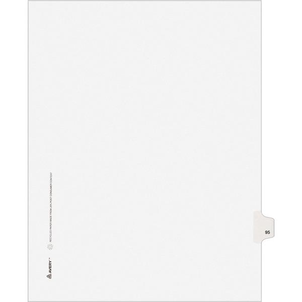 Avery® Individual Legal Dividers - Allstate Style - Unpunched - 25 x Divider(s) - 25 Printed Side Tab(s) - Digit - 95 - 8.5