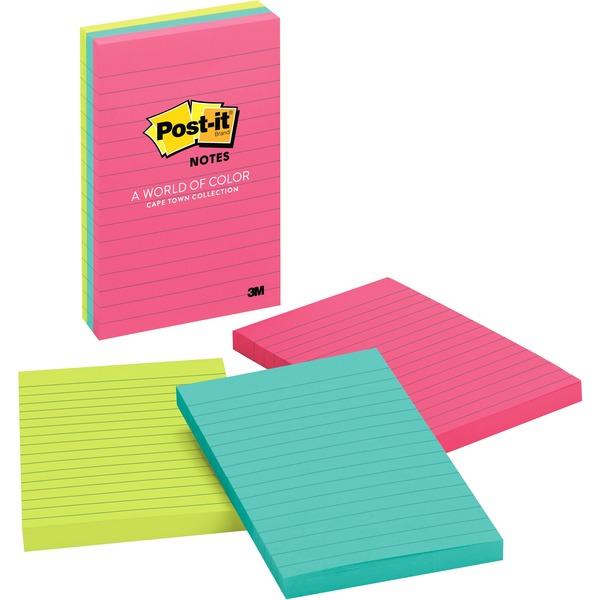 Post-it® Notes Original Lined Notepads - Cape Town Color Collection - 300 - 4