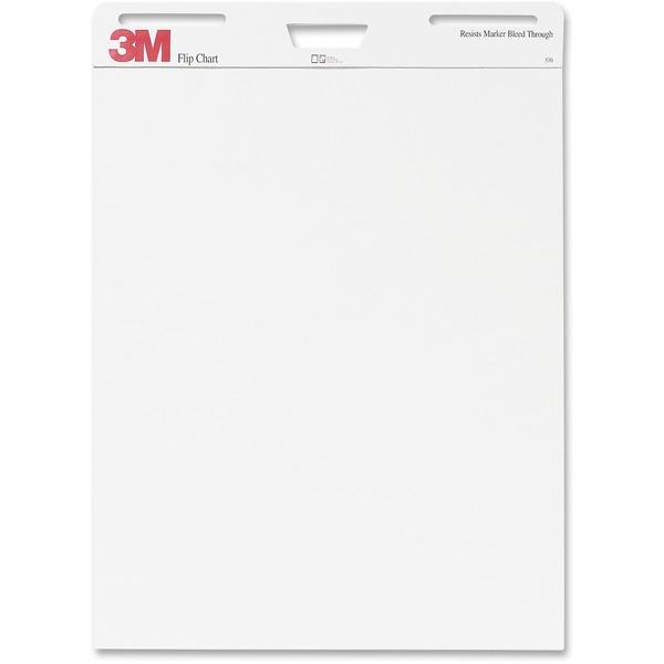 3M Flip Charts - 40 Sheets - Plain - Stapled - 18.50 lb Basis Weight - 25