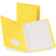 Oxford Twin-Pocket Folders with 3 Fasteners Letter 1/2 Capacity Yellow 25/Box