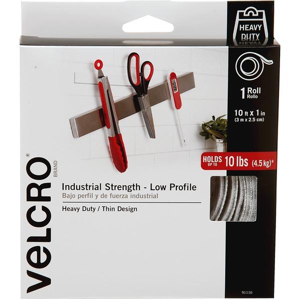 VELCRO Brand Industrial Strength . Low Profile 10ft x 1in Roll. White - 10 ft Length x 1