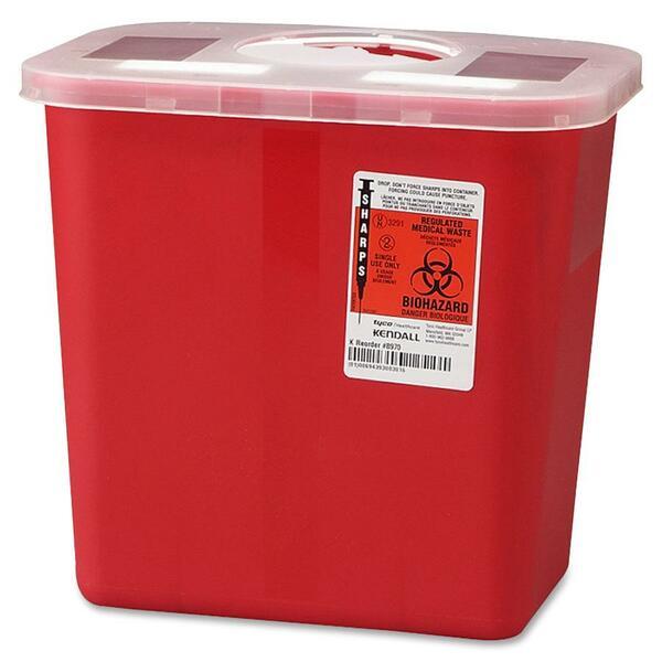Covidien Sharps 2 Gallon Container with Rotor Lid - 2 gal Capacity - 10