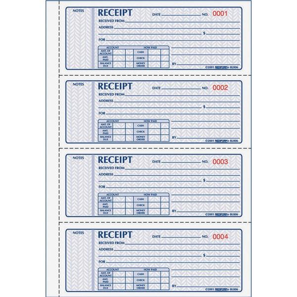 Rediform Receipt Money Collection Forms - 200 Sheet(s) - Book Bound - 2 PartCarbonless Copy - 7