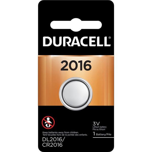 Duracell Coin Cell Lithium 3V Battery - DL2016 - For Multipurpose - 3 V DC - Lithium (Li) - 1 / Each