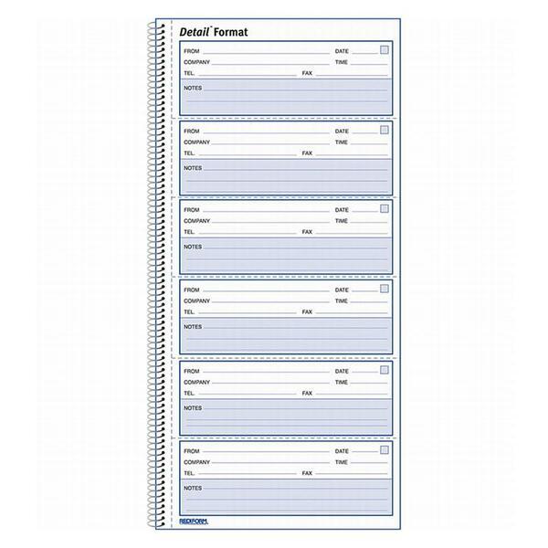 Rediform Voice Mail Log Book - 600 Sheet(s) - Wire Bound - 1 Part - 5 5/8