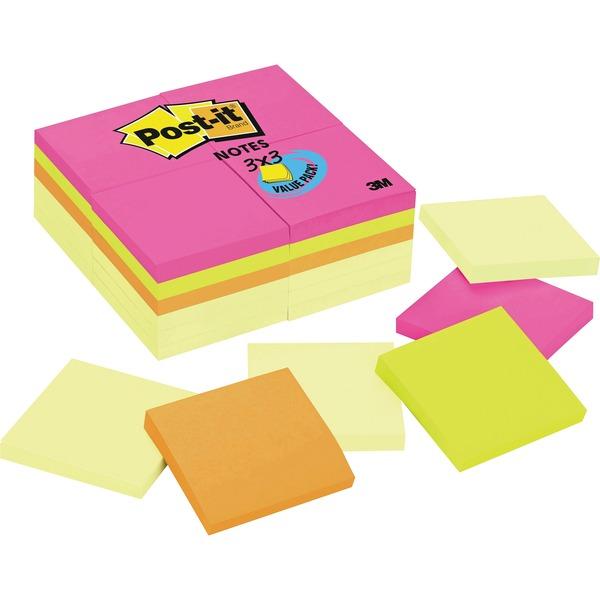 Post-it® Notes Value pack - Canary Yellow and Cape Town Color Collection - 2400 - 3