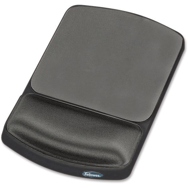 Fellowes Gel Wrist Rest and Mouse Pad - Graphite/Platinum - 0.9