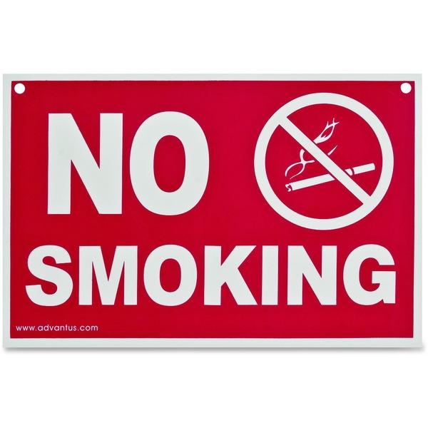 Advantus No Smoking Wall Sign - 1 Each - No Smoking Print/Message - 8