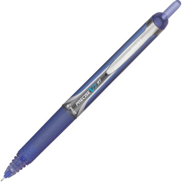 Pilot Precise V7 RT Fine Premium Retractable Rolling Ball Pens - Fine Pen Point - 0.7 mm Pen Point Size - Refillable - Retractable - Blue Water Based Ink - Blue Barrel - 1 Each