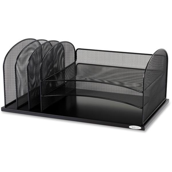Safco Onyx 3 Tray/3 Upright Section Desk Organizer - 5 Compartment(s) - 8.3
