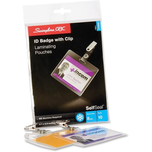 GBC Self-Sealing ID Badge Laminating Pouches - Laminating Pouch/Sheet Size: 2.94