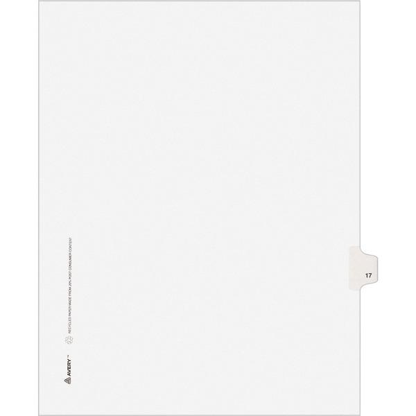 Avery® Individual Legal Exhibit Dividers - Avery Style - 1 Printed Tab(s) - Digit - 17 - 1 Tab(s)/Set - 8.5
