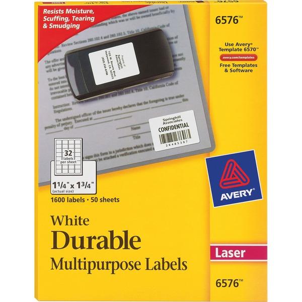 Avery® Durable ID Labels - Permanent Adhesive - 1 1/4