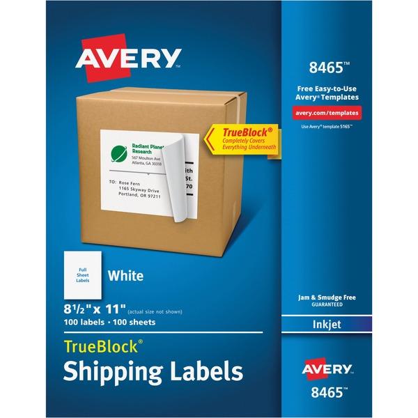 Avery® TrueBlock Shipping Labels - Permanent Adhesive - 8 1/2