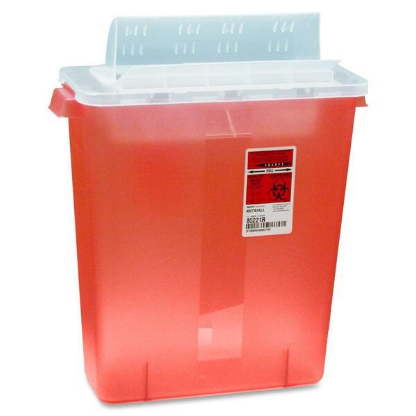 Covidien Transparent Red Sharps Container - 3 gal Capacity - 16.3