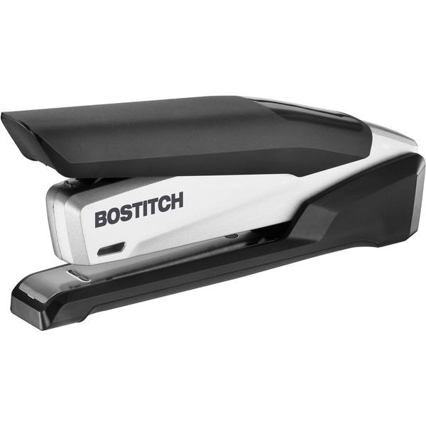 Bostitch InPower 28 Spring-Powered Premium Desktop Stapler - 28 Sheets Capacity - 210 Staple Capacity - Full Strip - Silver, Black