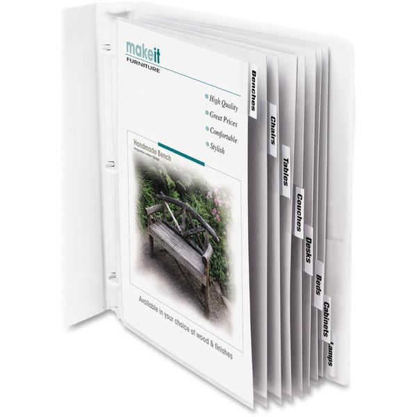 C-Line Heavyweight Poly Sheet Protectors with Index Tabs - 8-Tab Set, Clear Tabs, Top Loading, 8 1/2 x 11, 8/ST, 05587