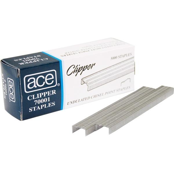  Advantus Ace Undulated Clipper Staples - 210 Per Strip - Chisel Point5000/Box