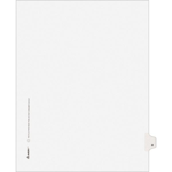 Avery® Individual Legal Exhibit Dividers - Avery Style - 1 Printed Tab(s) - Digit - 22 - 1 Tab(s)/Set - 8.5