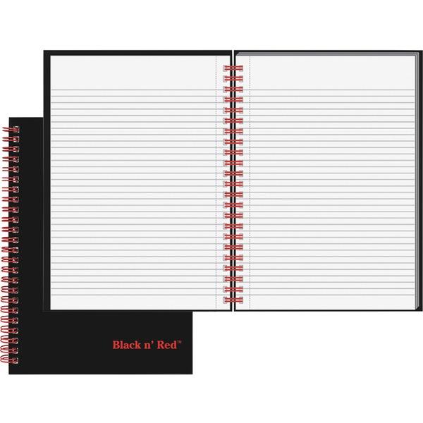 Black n' Red Wirebound Ruled Notebook - A5 - 70 Sheets - Wire Bound - 24 lb Basis Weight - 5 7/8
