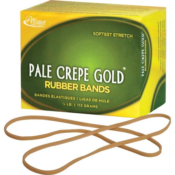 Alliance Rubber 21409 Pale Crepe Gold Rubber Bands - Size #117B - Approx. 75 Bands - 7