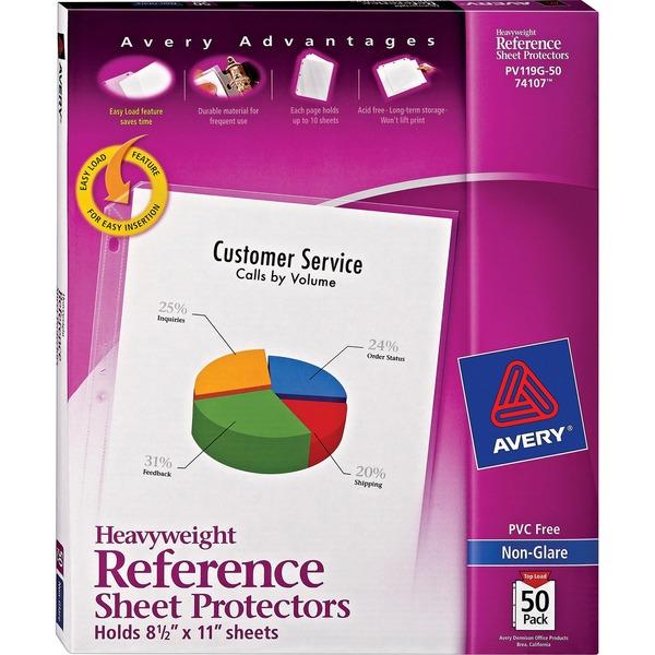  Avery & Reg ; Non- Glare Heavyweight Sheet Protectors - 10 X Sheet Capacity - For Letter 8 1/2 