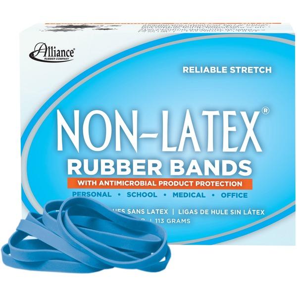Alliance Rubber 42649 Non-Latex Rubber Bands with Antimicrobial Protection - Size #64 - 1/4 lb. box contains approx. 95 bands - 3 1/2