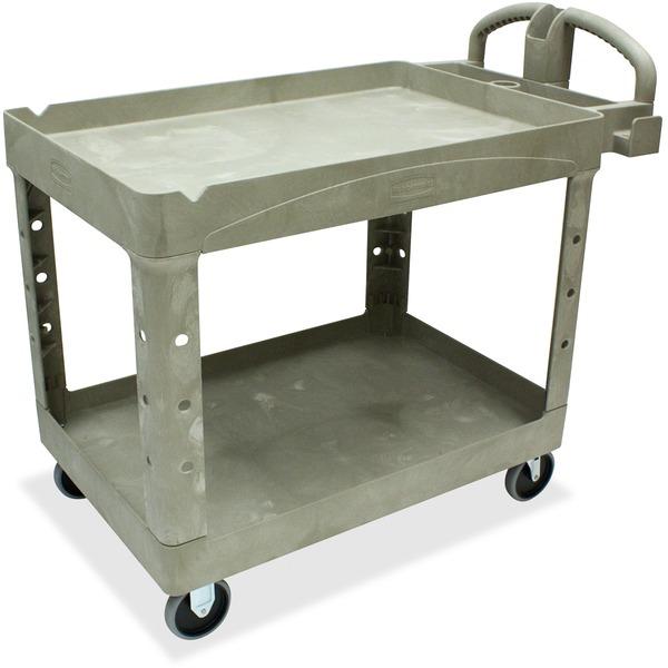 Rubbermaid Commercial Two Shelf Service Cart - 2 Shelf - 500 lb Capacity - 4 Casters - 5