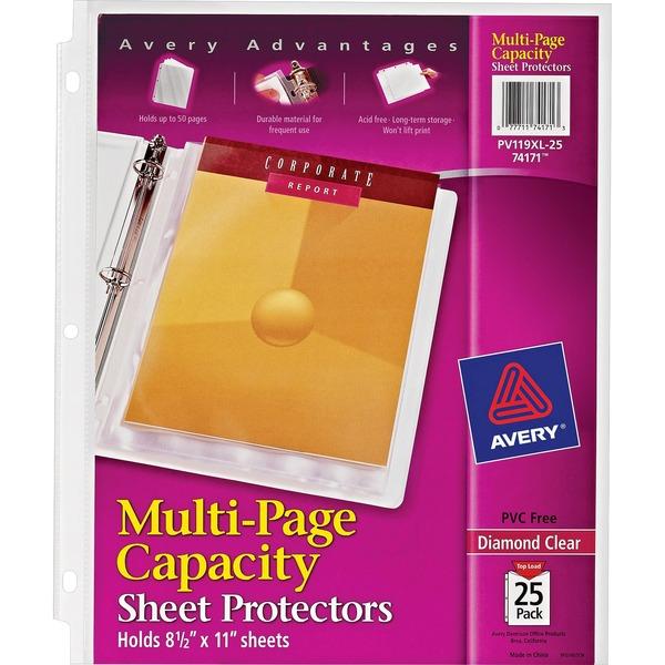  Avery & Reg ; Diamond Clear Multi- Page Capacity Sheet Protectors - 50 X Sheet Capacity - For Letter 8 1/2 