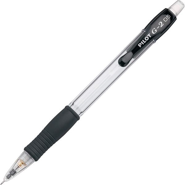 Pilot G2 Mechanical Pencils - 0.5 mm Lead Diameter - Refillable - Clear, Black Barrel - 12 / Dozen