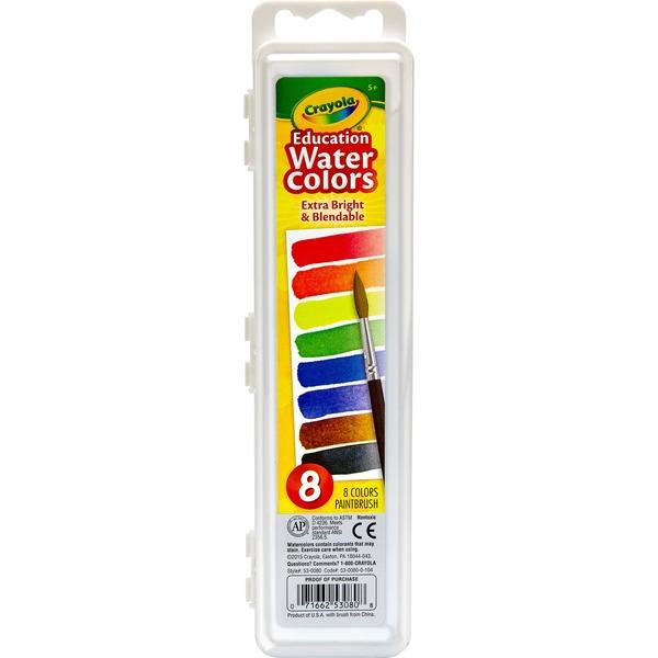 Crayola Educational Water Colors Oval Pans - 3.80 oz - 8 / Set - Assorted
