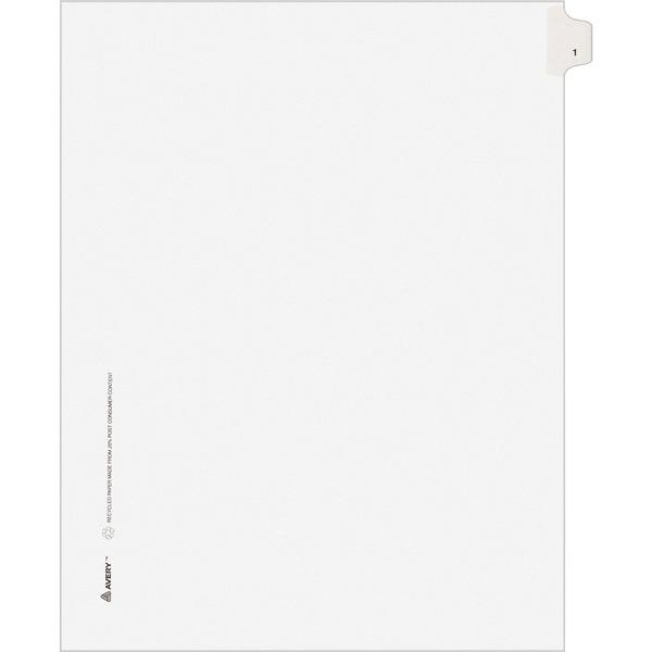 Avery® Individual Legal Dividers - Allstate Style - Unpunched - 25 x Divider(s) - 25 Printed Side Tab(s) - Digit - 1 - 8.5