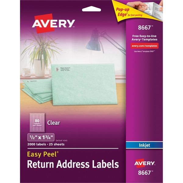 Avery® Return Address Labels - Sure Feed - Permanent Adhesive - 1/2