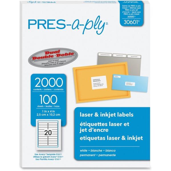  Pres- A- Ply Pres- A- Ply White Labels, 1 