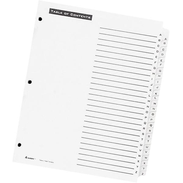 Avery® Office Essentials Table 'n Tabs Dividers - Printed Tab(s) - Character - A-Z - 26 Tab(s)/Set - 8.5
