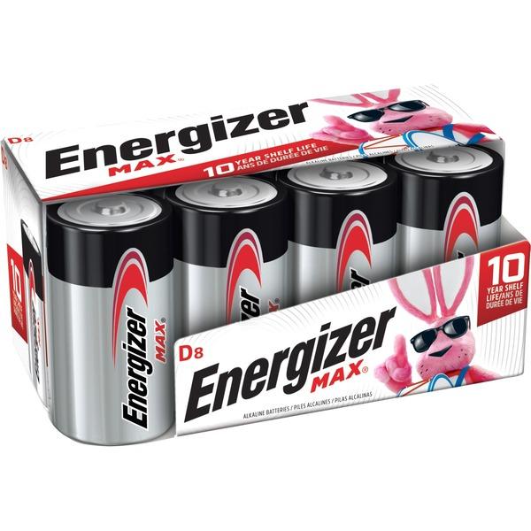 Energizer MAX Alkaline D Batteries, 8 Pack - For Multipurpose - D - 1.5 V DC - Alkaline - 8 / Pack
