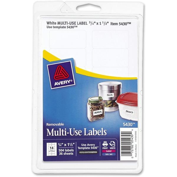  Avery & Reg ; Removable Id Labels - Removable Adhesive - 1 1/2 