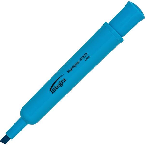 Integra Chisel Desk Liquid Highlighters - Chisel Marker Point Style - Fluorescent Blue