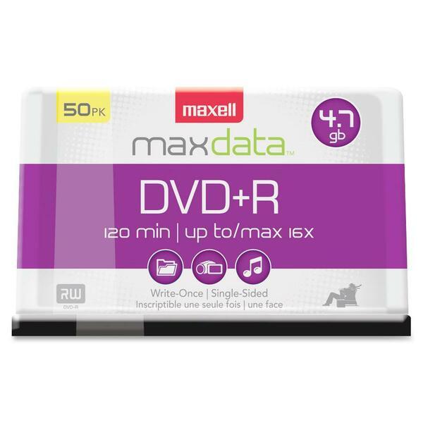 Maxell DVD Recordable Media - DVD+R - 16x - 4.70 GB - 50 Pack Spindle - 120mm - 2 Hour Maximum Recording Time