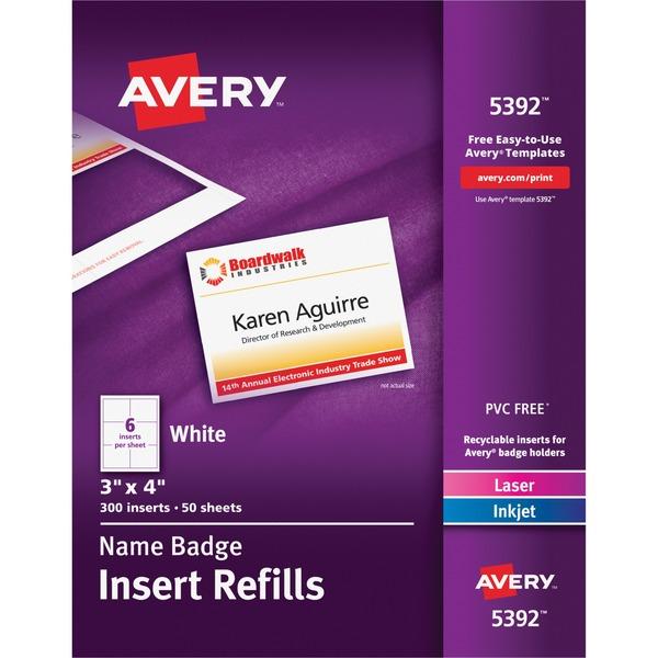 Avery® Name Badge Insert Refills - 4