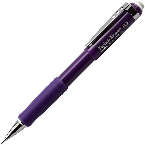 Pentel Twist-Erase III Mechanical Pencils - #2 Lead - 0.5 mm Lead Diameter - Refillable - Black Lead - Violet Barrel - 1 / Each