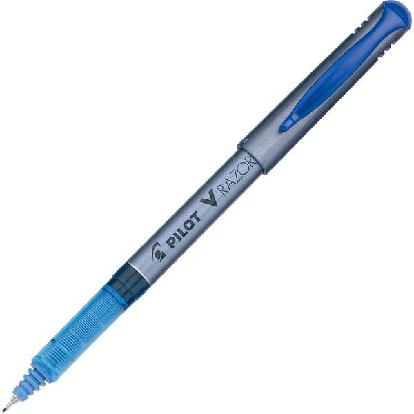 Pilot V Razor Point Marker Pens - Extra Fine Pen Point - 0.5 mm Pen Point Size - Blue - Clear Plastic Barrel - 12 / Dozen