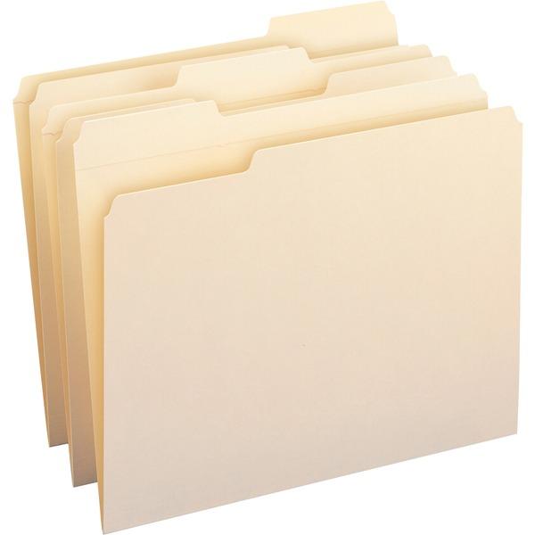 Smead 100% Recycled Folders with Reinforced Tab - Letter - 8 1/2