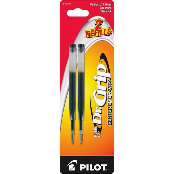 Pilot Dr. Grip Center of Gravity Pen Refills - 1 mm, Medium Point - Black Ink - 2 / Pack